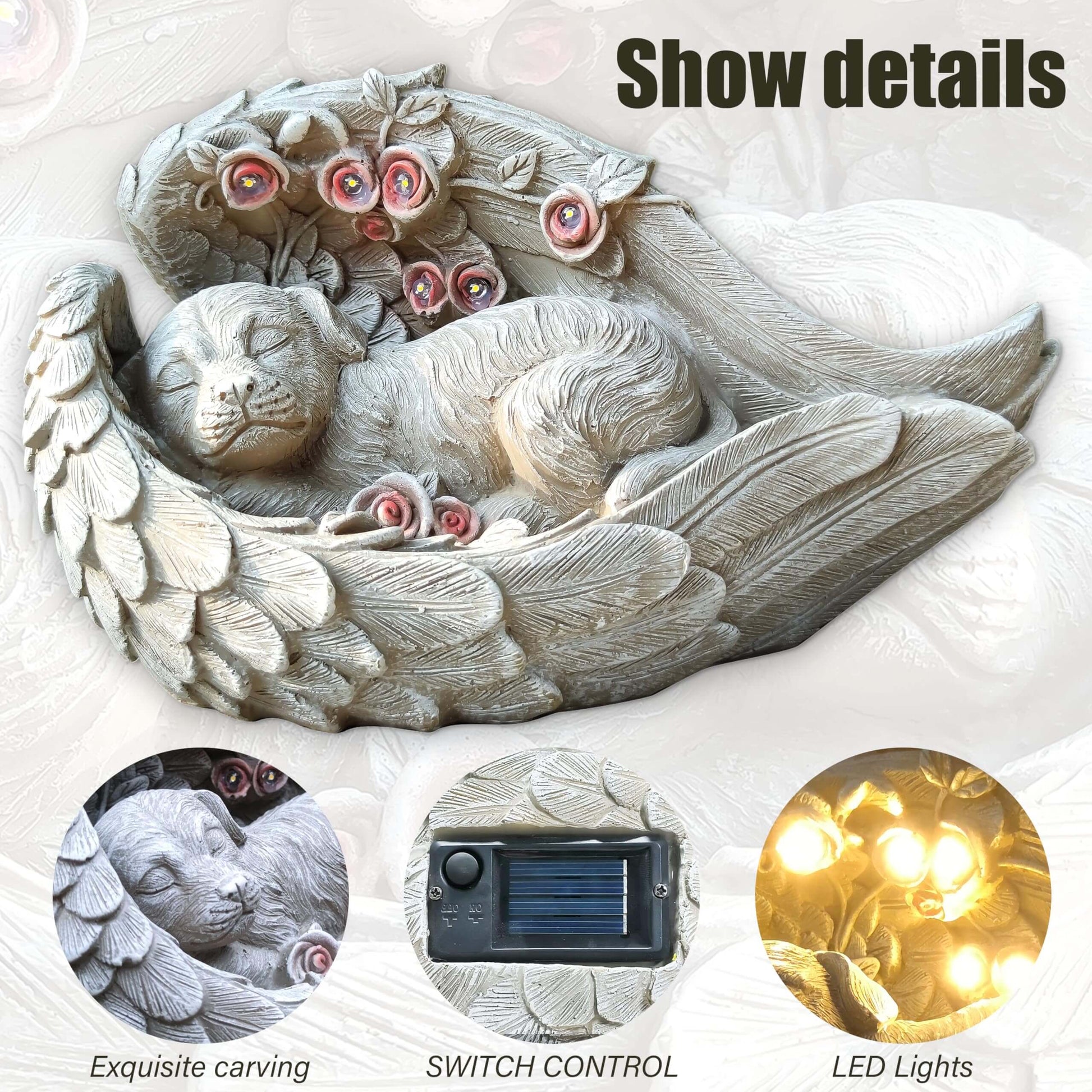 Solar Dog Garden Statue – LED Yard Décor for Patio, Balcony & Outdoor Spaces
