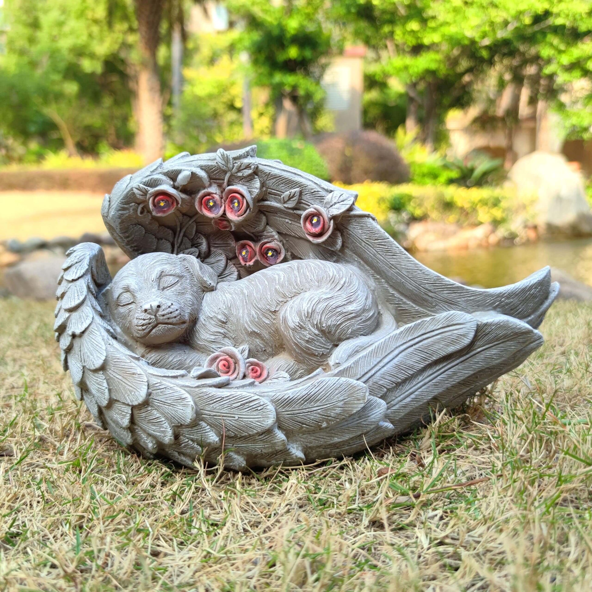 Solar Dog Garden Statue – LED Yard Décor for Patio, Balcony & Outdoor Spaces