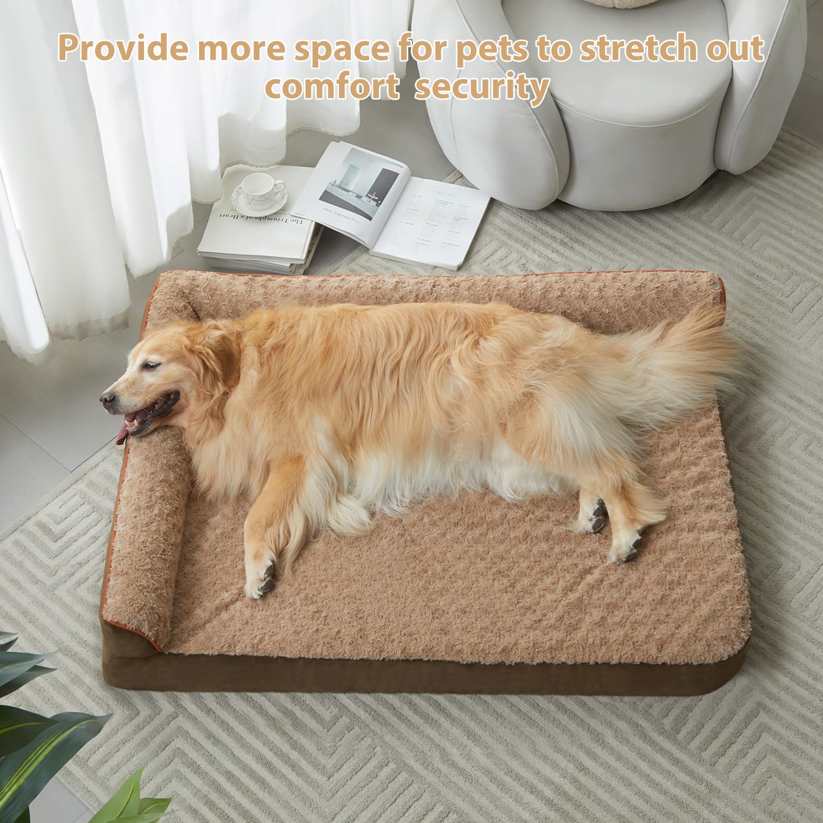 BFPETHOME Dog Bed – Large – Orthopedic Sofa Style Waterproof Liner · Washable Cover · Nonskid Bottom - Fenidog