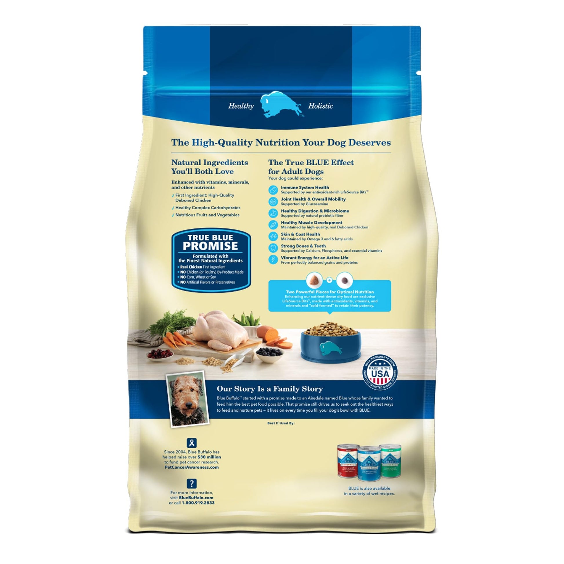 Blue Buffalo Dog Food – 30 lb – Chicken & Brown Rice Supports Strong Muscles · Natural Ingredients - Fenidog
