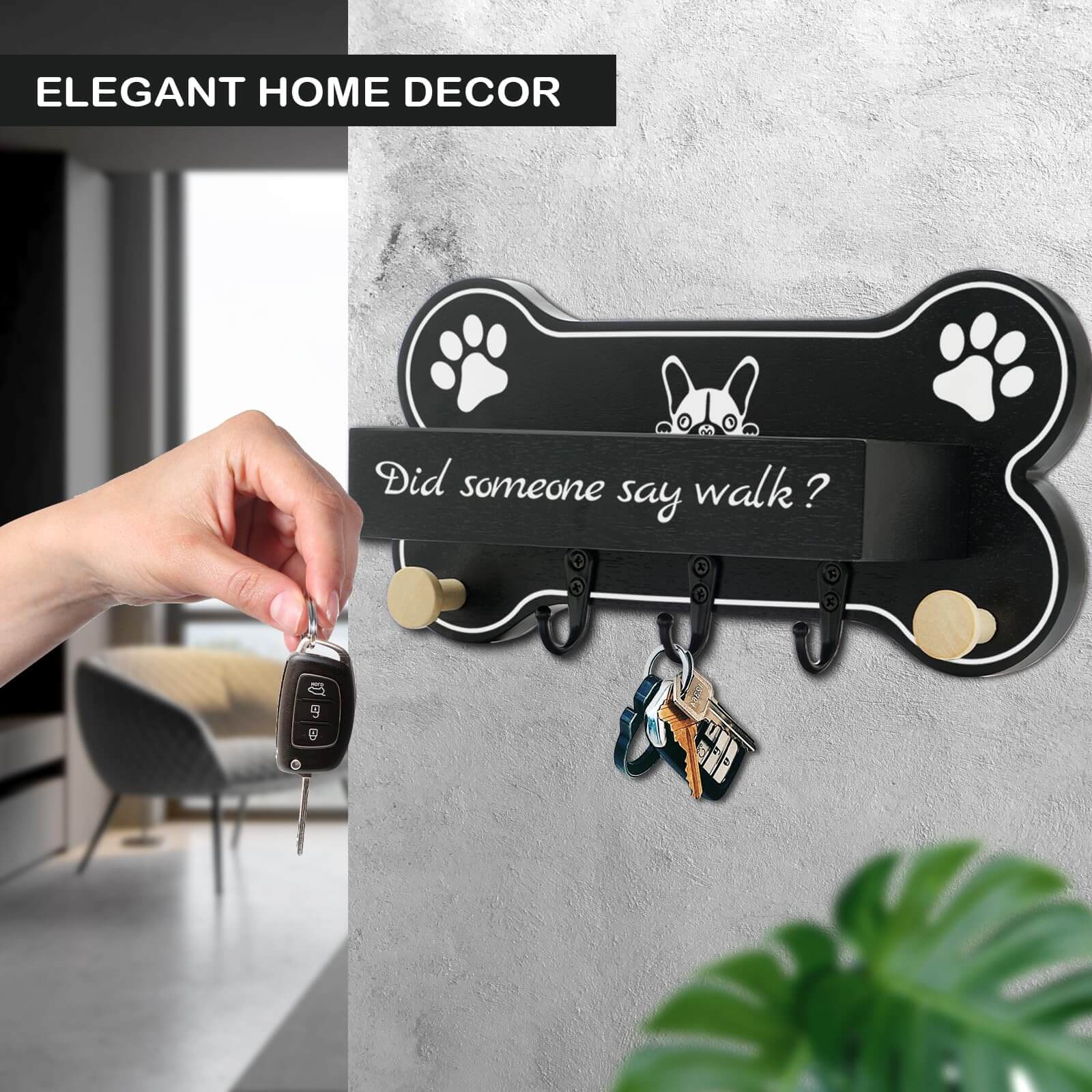 Bone - Shaped Dog Key Holder – Wall Organizer & Gift for Dog Lovers - Fenidog