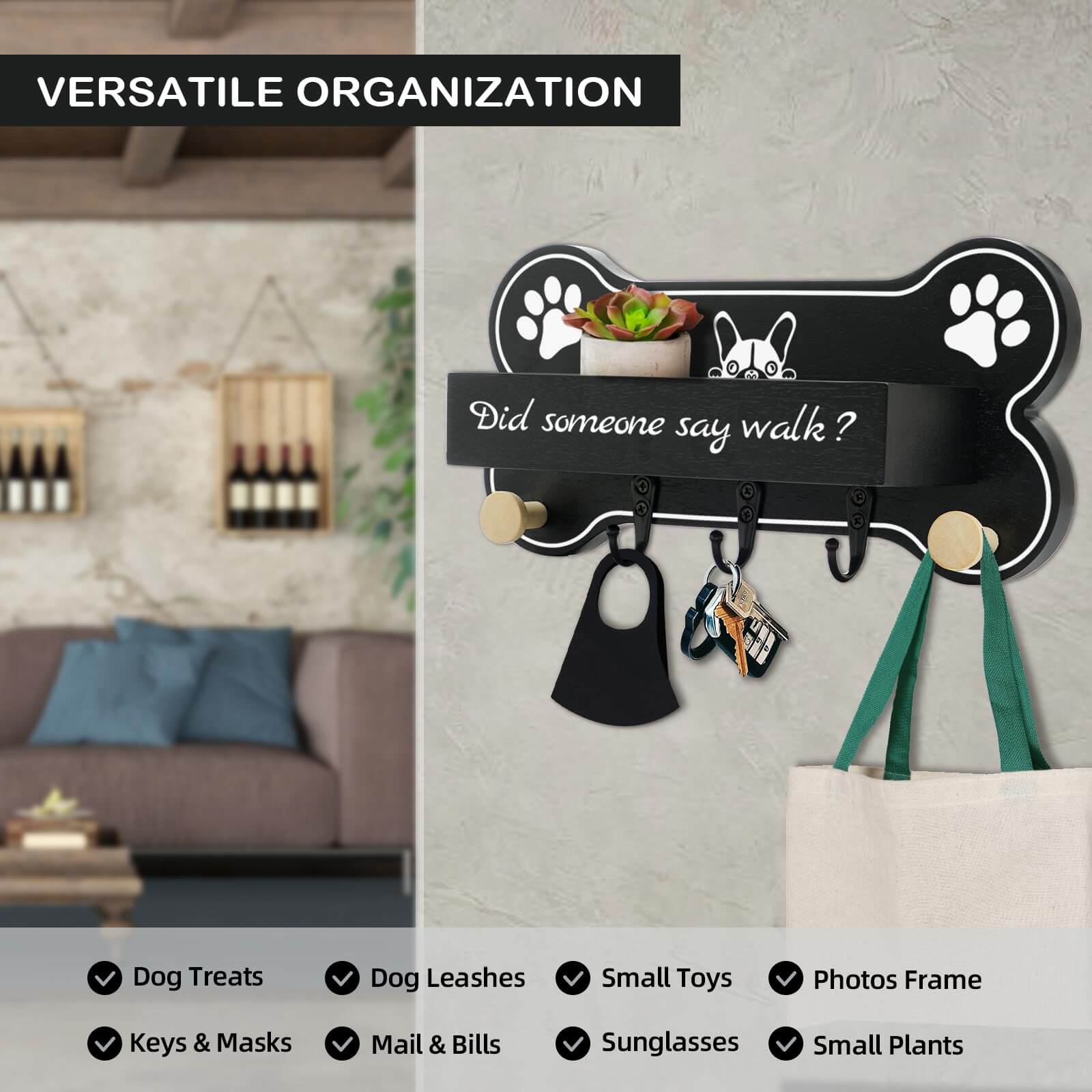Bone - Shaped Dog Key Holder – Wall Organizer & Gift for Dog Lovers - Fenidog