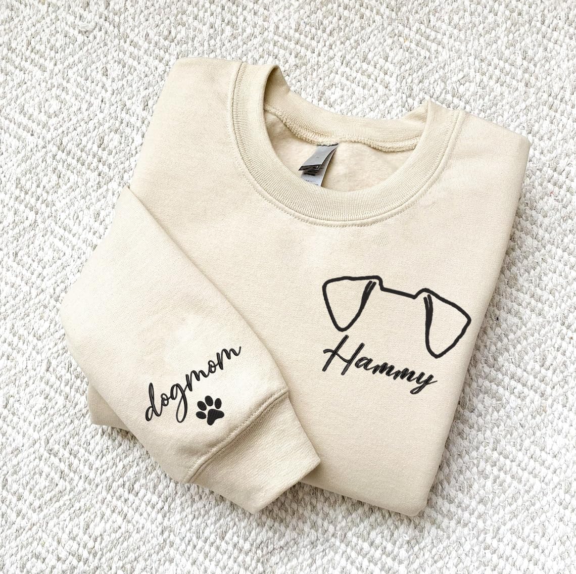 Custom Embroidered Dog Sweatshirt – Personalized Name Gift for Dog Moms & Dads - Fenidog