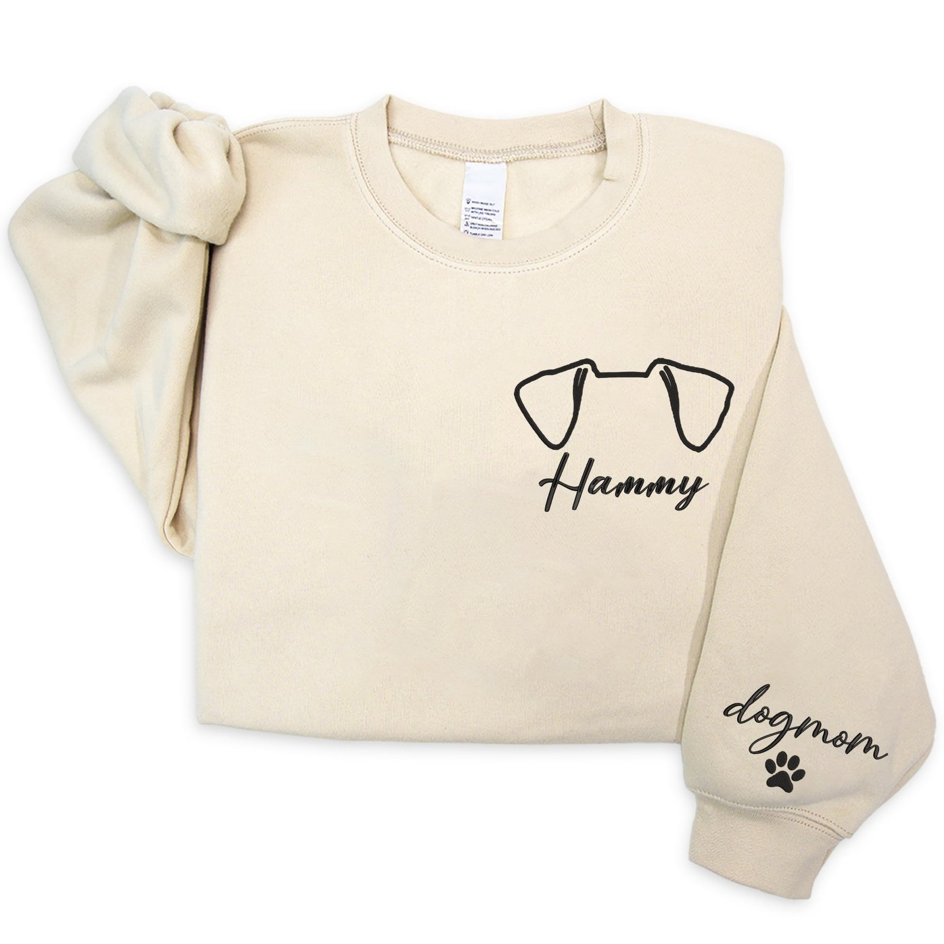 Custom Embroidered Dog Sweatshirt – Personalized Name Gift for Dog Moms & Dads - Fenidog