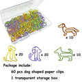 Dog - Shaped Paper Clips – 60 - Pack Decorative Bookmarks & Gifts for Dog Lovers - Fenidog