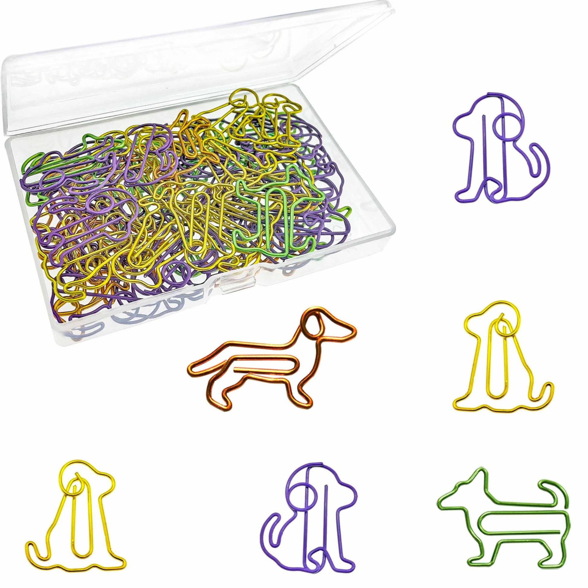 Dog - Shaped Paper Clips – 60 - Pack Decorative Bookmarks & Gifts for Dog Lovers - Fenidog