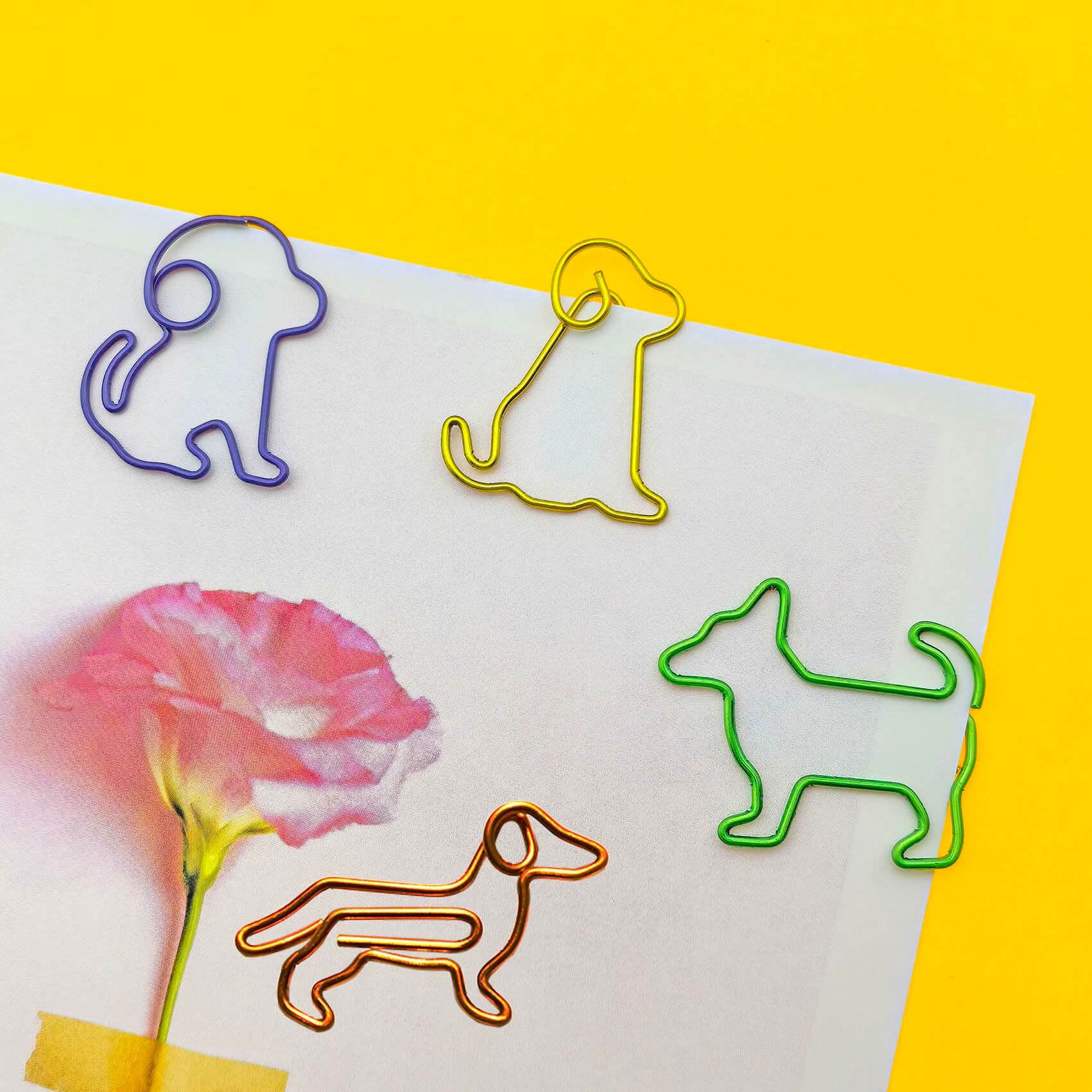 Dog - Shaped Paper Clips – 60 - Pack Decorative Bookmarks & Gifts for Dog Lovers - Fenidog