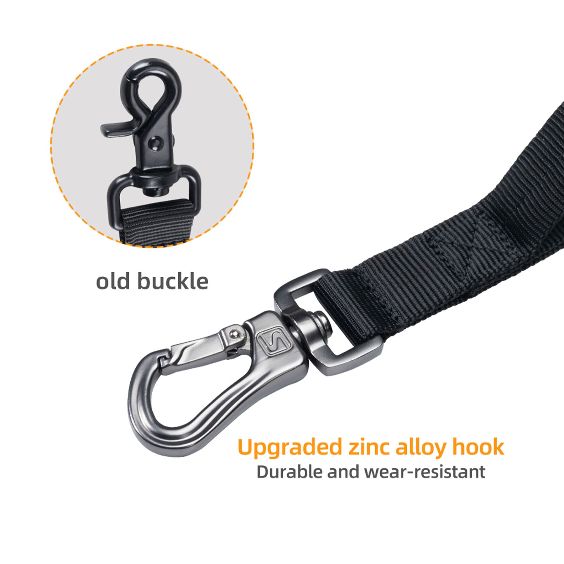 EXCELLENT ELITE SPANKER Tactical Dog Leash – Bungee Lead with Quick Release & Control Handles (Black) - Fenidog