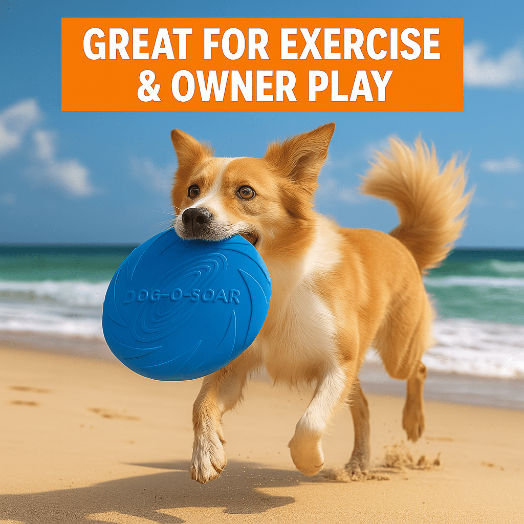Fenidog Natural Rubber Dog Frisbee – Soft, Non - Toxic & Floats (Blue) - Fenidog
