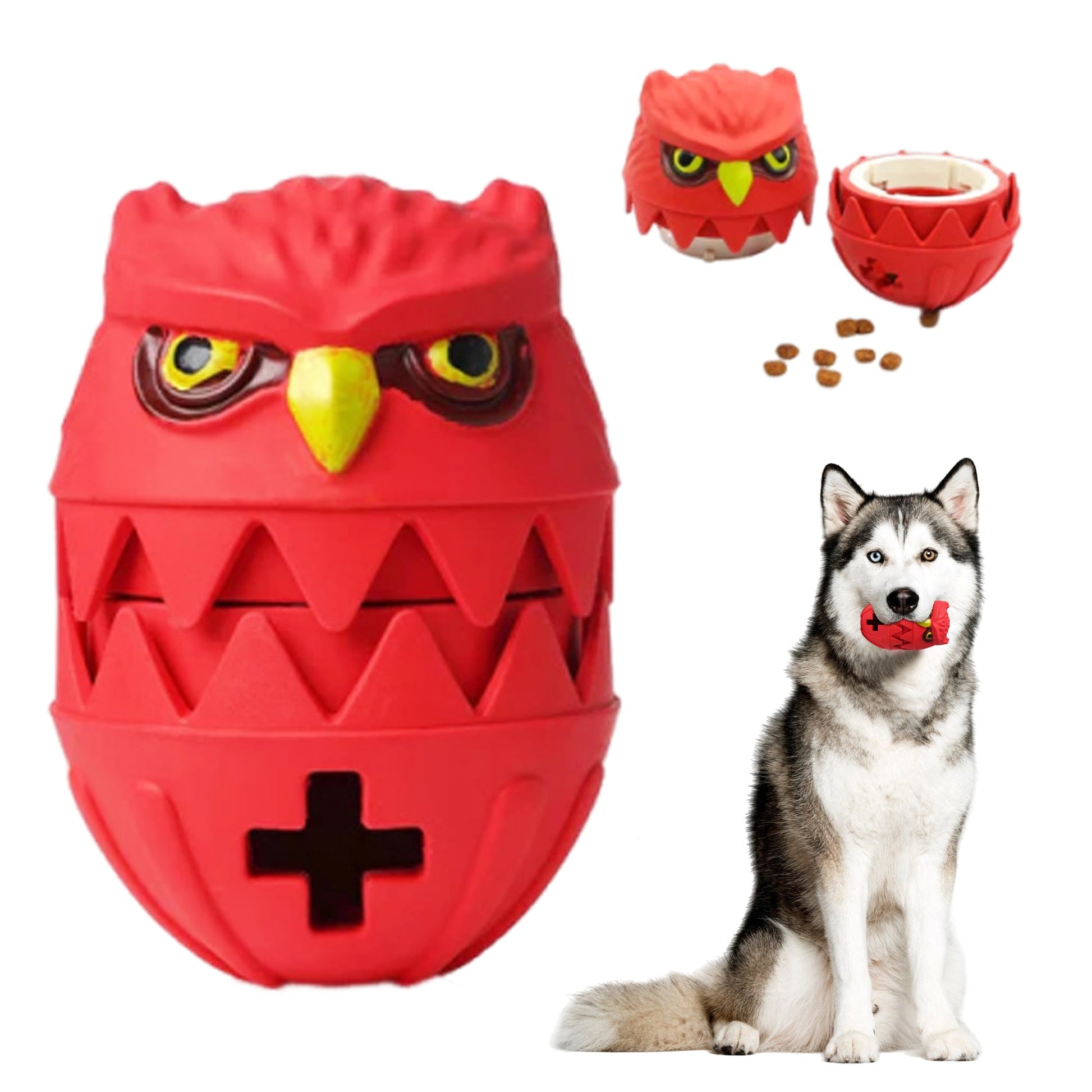 🦉 Fenidog Ollie the Owl™ – Eco - Friendly Rubber Treat Dispenser Toy - Fenidog