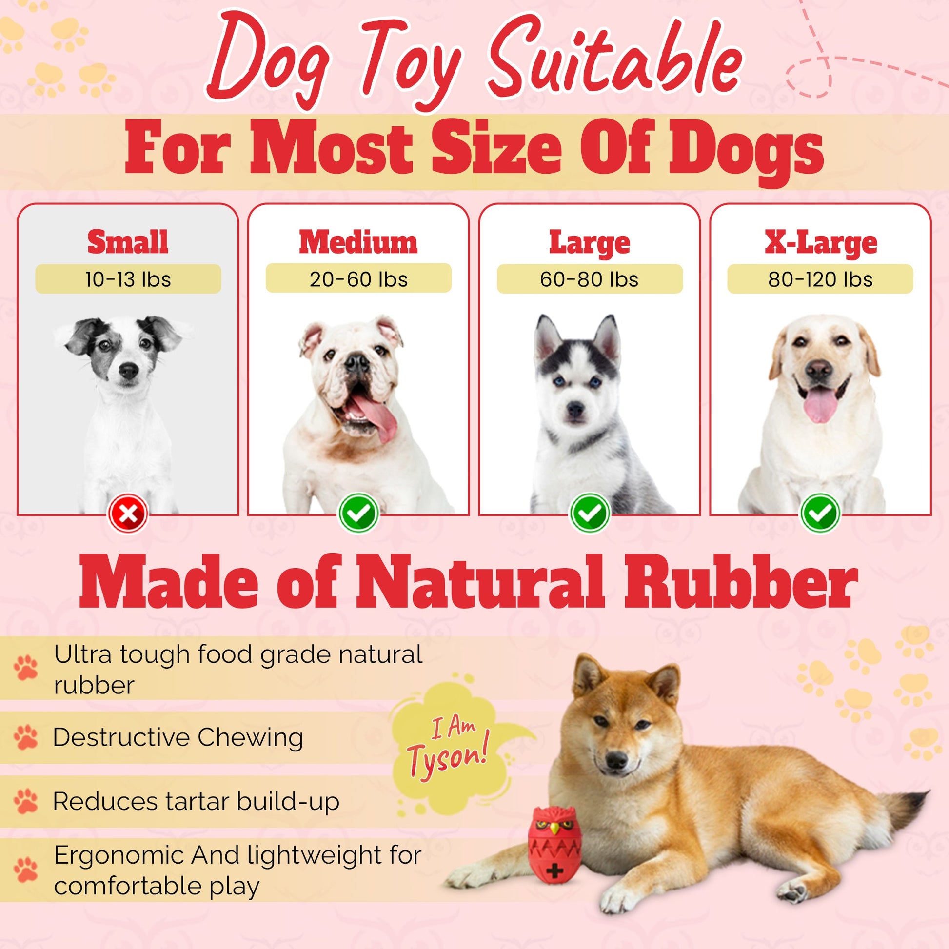 🦉 Fenidog Ollie the Owl™ – Eco - Friendly Rubber Treat Dispenser Toy - Fenidog