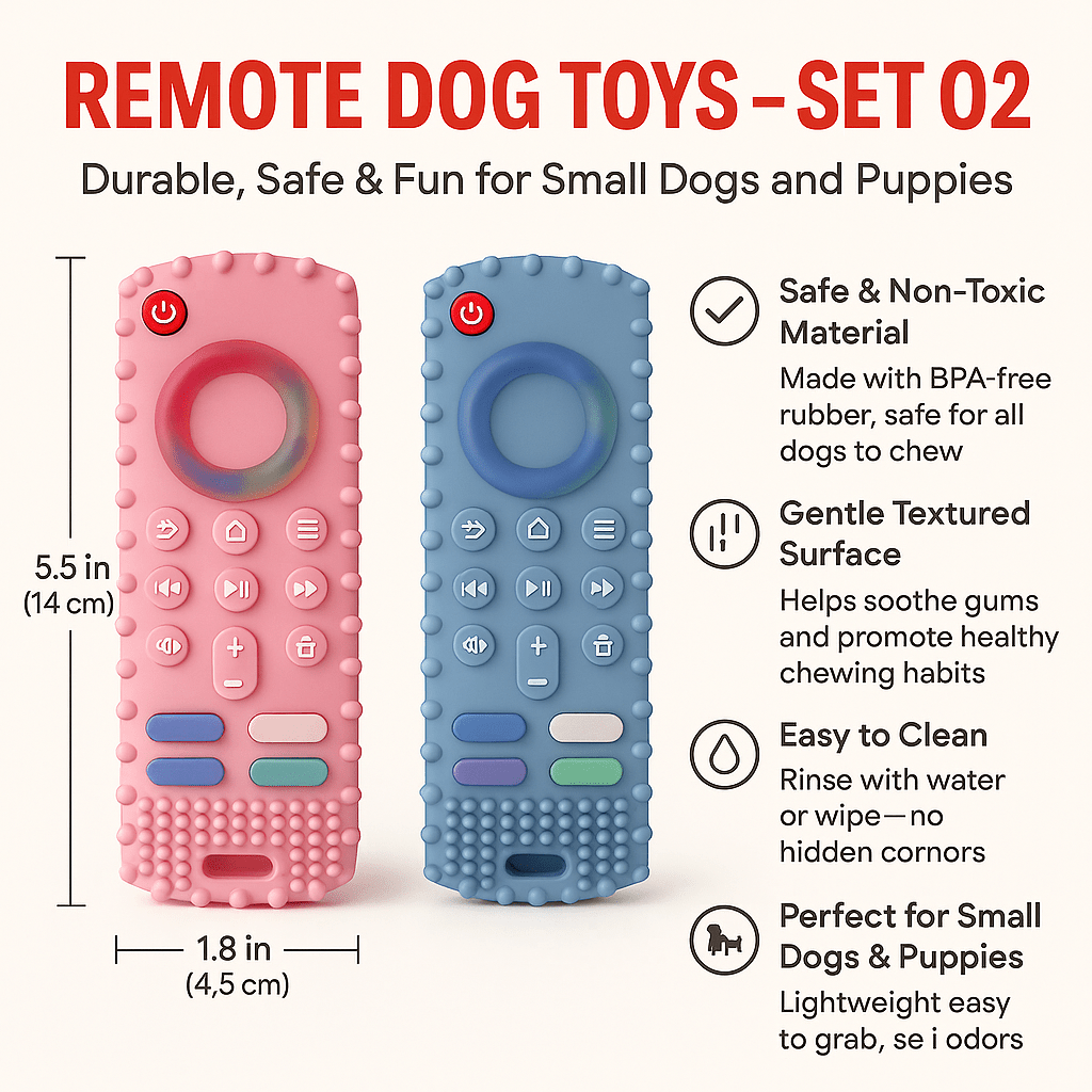 FENIDOG Remote Control Dog Chew Toy – 2 - Pack for Puppies & Small Dogs - Fenidog