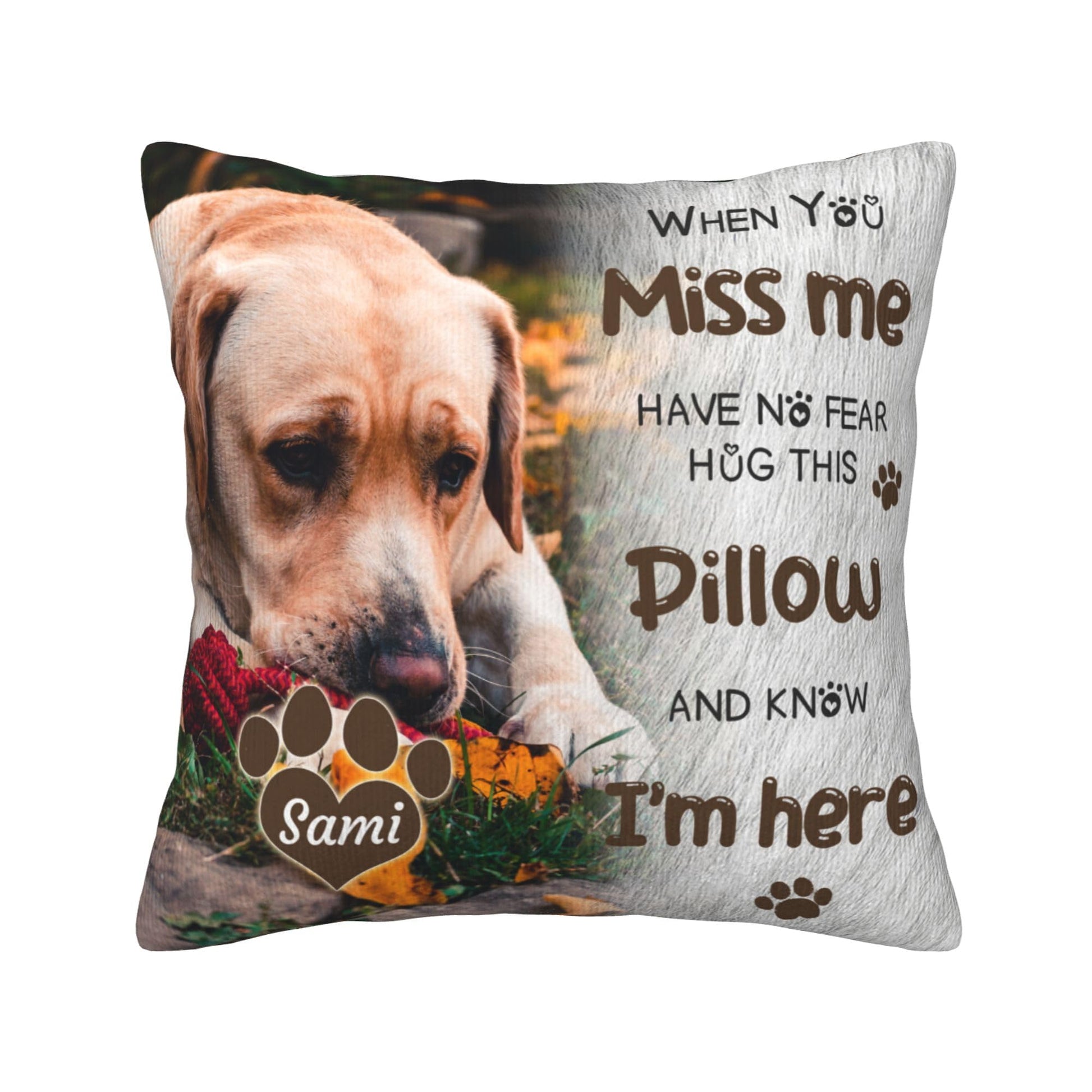 Funnylife Personalized Pet Memorial Pillow – Custom Photo Remembrance Gift for Dog or Cat Loss - Fenidog