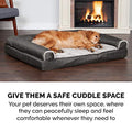 Furhaven Dog Bed Sofa Charcoal, Large W/Same Size Waterproof Liner - Fenidog