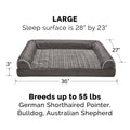 Furhaven Dog Bed Sofa Charcoal, Large W/Same Size Waterproof Liner - Fenidog