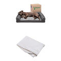Furhaven Dog Bed Sofa Charcoal, Large W/Same Size Waterproof Liner - Fenidog