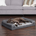 Furhaven Dog Bed Sofa Charcoal, Large W/Same Size Waterproof Liner - Fenidog