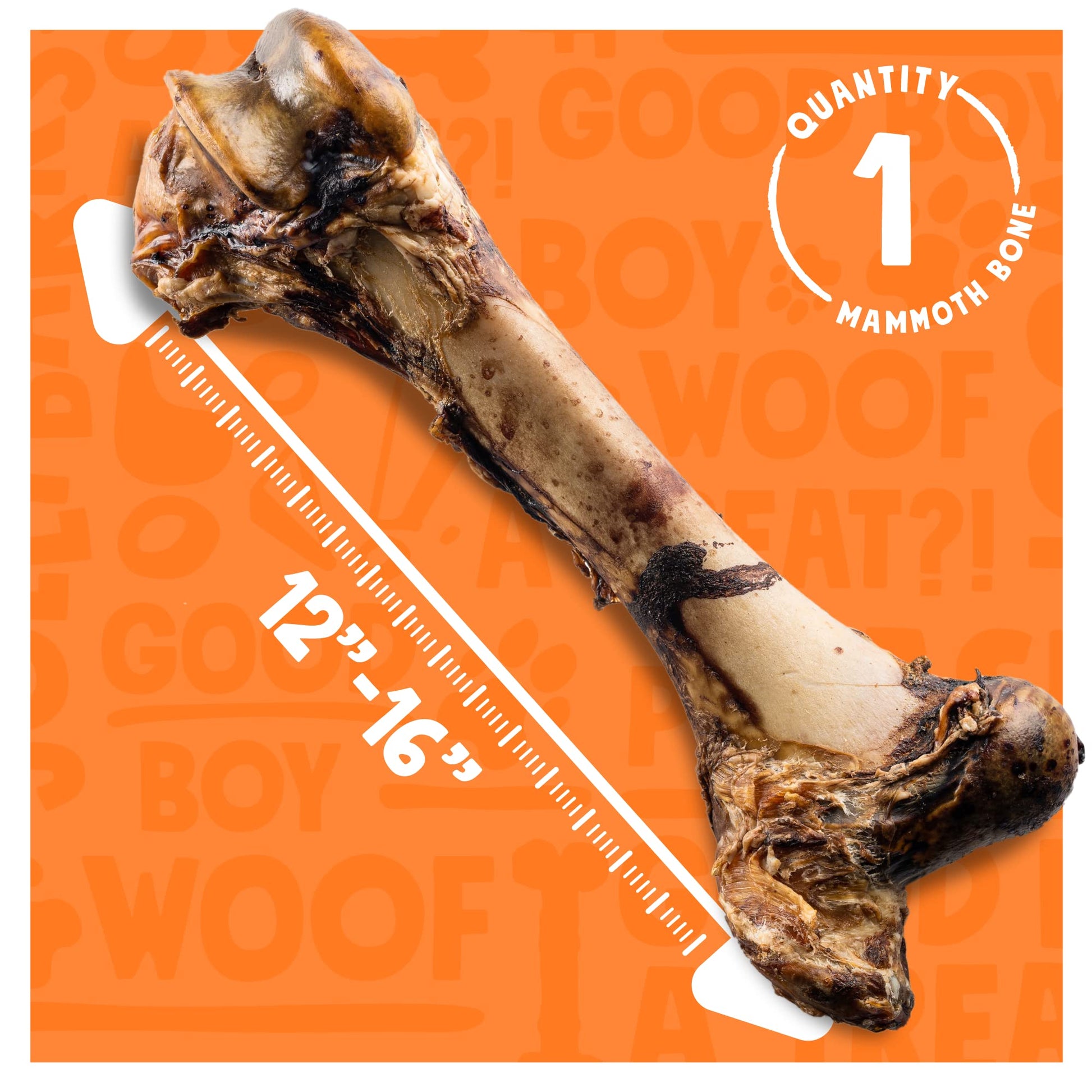 Jolly Barks Mammoth Dog Bone – 16” Smoked Treat for Large Dogs & Chewers (1 - Pack) - Fenidog