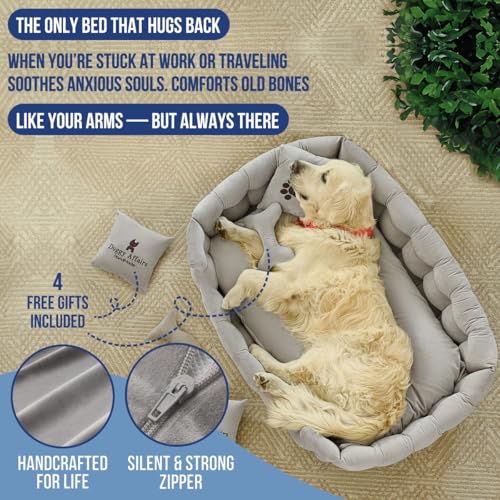 Luxury Chesterfield Dog Bed – Jumbo – Velvet Couch Style Joint Support · Calming Design · Washable & Durable - Fenidog