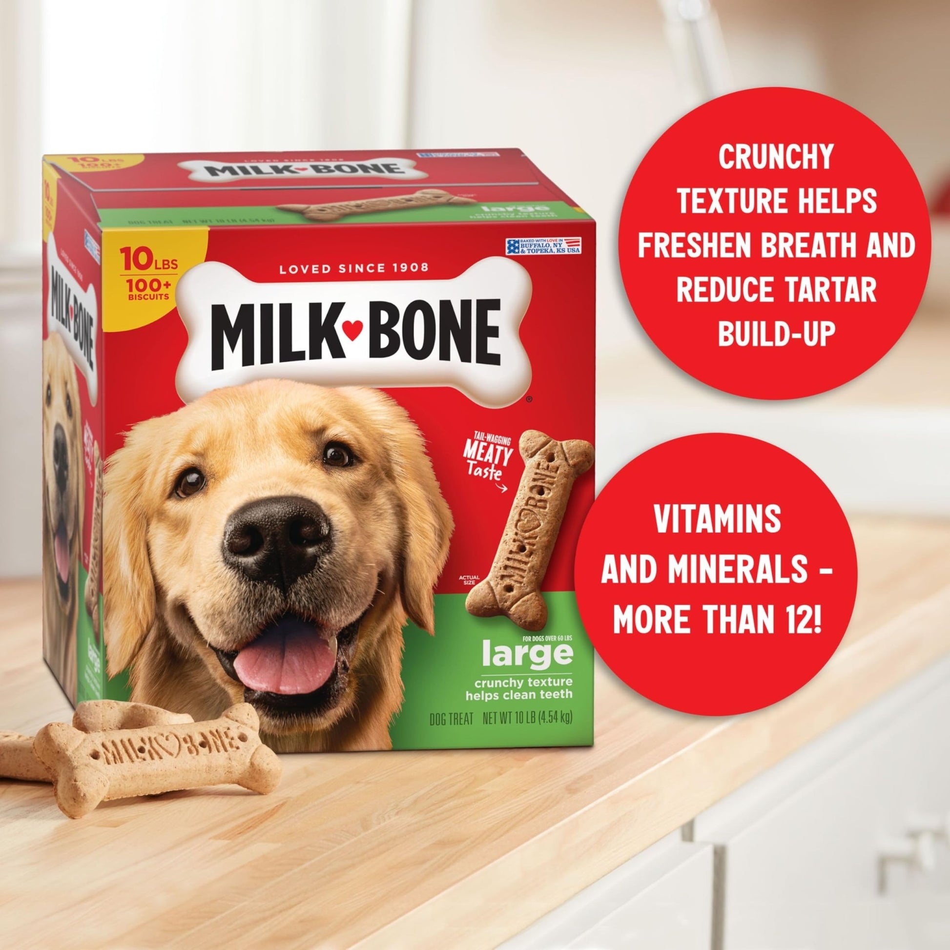 Milk - Bone Original Dog Treats Biscuits for Large Dogs, 10 Pounds (Packaging May Vary) - Fenidog