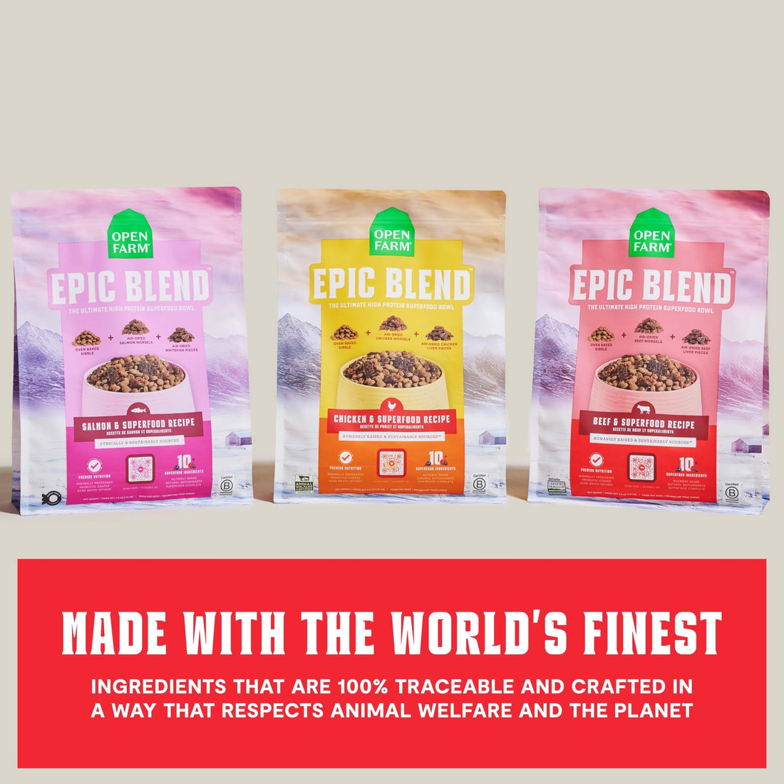 Open Farm Dog Food – 18 lb – Beef & Superfoods High Protein · Probiotics & Bone Broth Infused - Fenidog