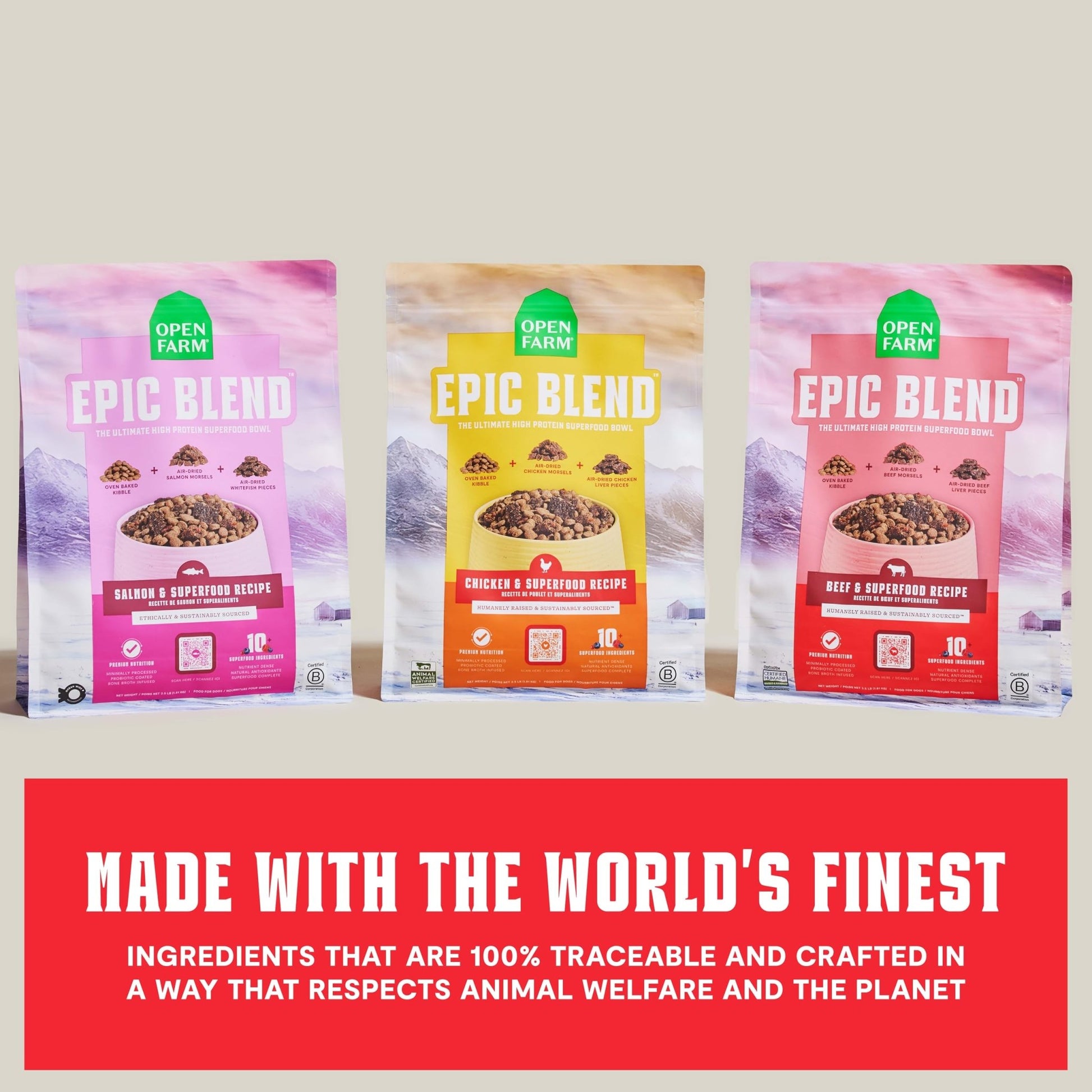 Open Farm Dog Food – 18 lb – Beef & Superfoods High Protein · Probiotics & Bone Broth Infused - Fenidog