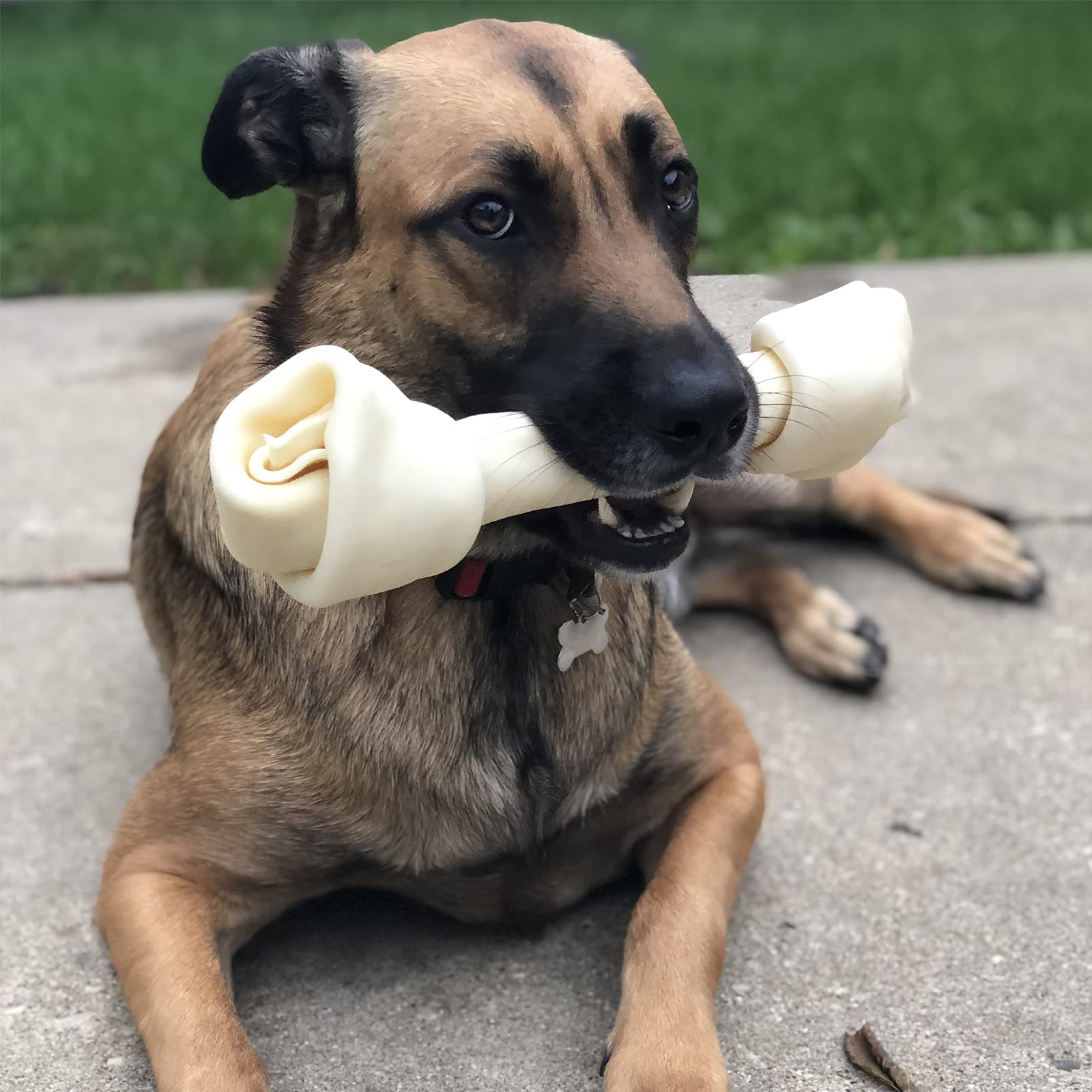 Pet Factory American Beefhide 20 - 22" Knotted Bone Dog Chew Treat - Natural Flavor, 1 Count/1 Pack - Fenidog