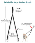 PetBonus Two - Point Control Dog Leash – No - Tangle Reflective Lead for Medium & Large Dogs (Black) - Fenidog