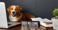 Primitives by Kathy Dog Decor Sign – “Dogs Welcome, People Tolerated” Rustic Wood Gift (5”) - Fenidog