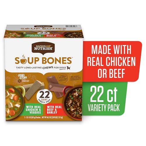 Rachael Ray Nutrish Soup Bones Long Lasting Dog Chews Variety Pack, 22 Count (Pack of 1) - Fenidog