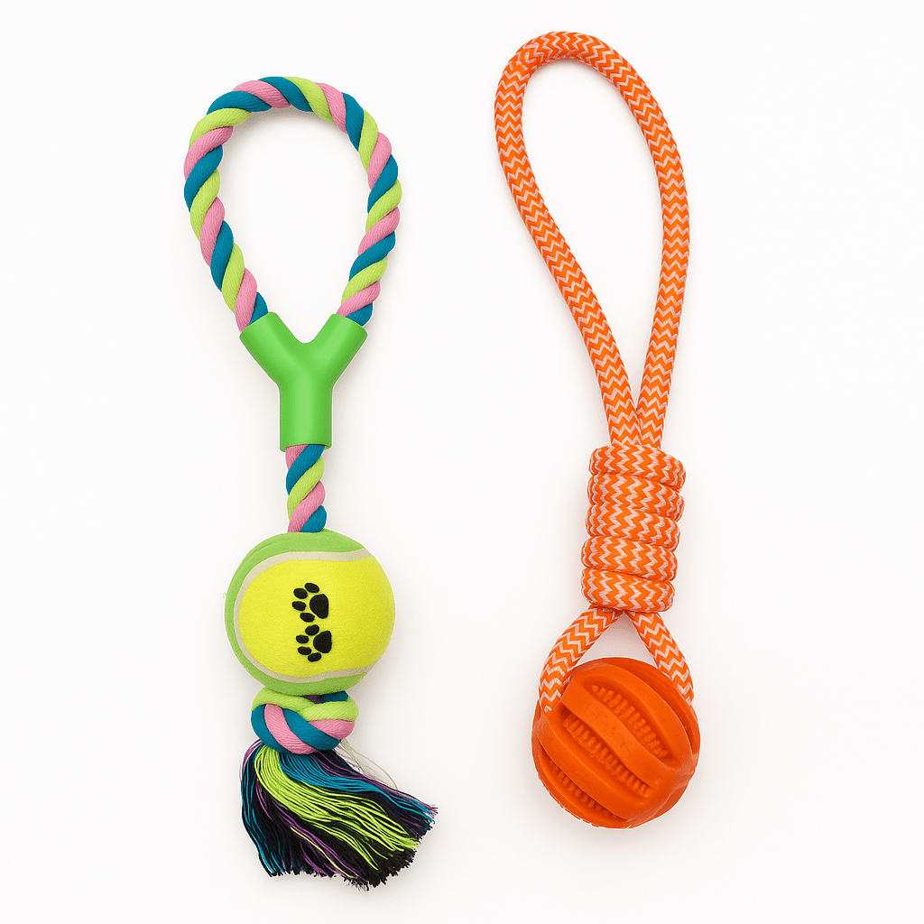 Set of tennis rope ball and rubber rope ball - Fenidog
