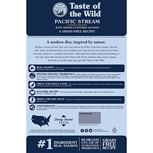 Taste of the Wild Pacific Stream Grain - Free Dry Dog Food with Smoke - Flavored Salmon 28lb - Fenidog