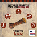 THE COUNTRY BUTCHER Beef Shank Bones – Tough Treats for Large Dogs (3 - Pack, USA Made) - Fenidog