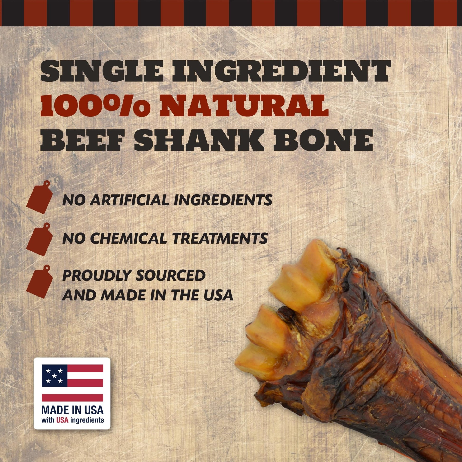 THE COUNTRY BUTCHER Beef Shank Bones – Tough Treats for Large Dogs (3 - Pack, USA Made) - Fenidog