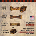 THE COUNTRY BUTCHER Beef Shank Bones – Tough Treats for Large Dogs (3 - Pack, USA Made) - Fenidog