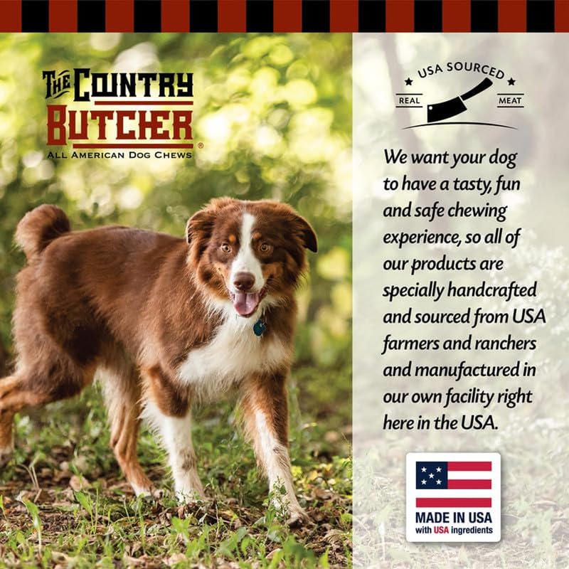 THE COUNTRY BUTCHER Giant Dog Bone – Tough Natural Treat for Medium & Large Dogs (1 - Pack, USA Made) - Fenidog