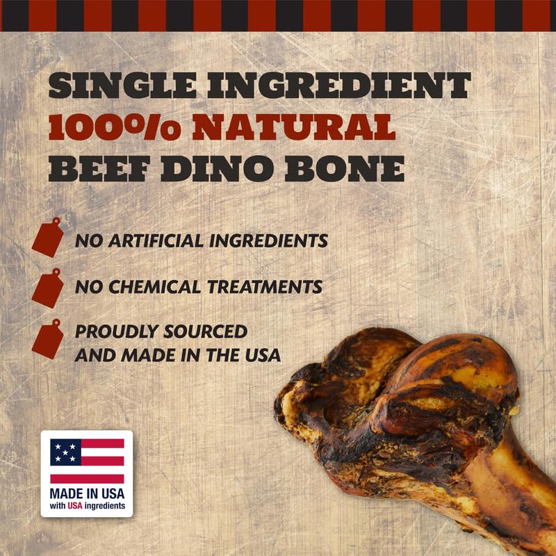 THE COUNTRY BUTCHER Giant Dog Bone – Tough Natural Treat for Medium & Large Dogs (1 - Pack, USA Made) - Fenidog