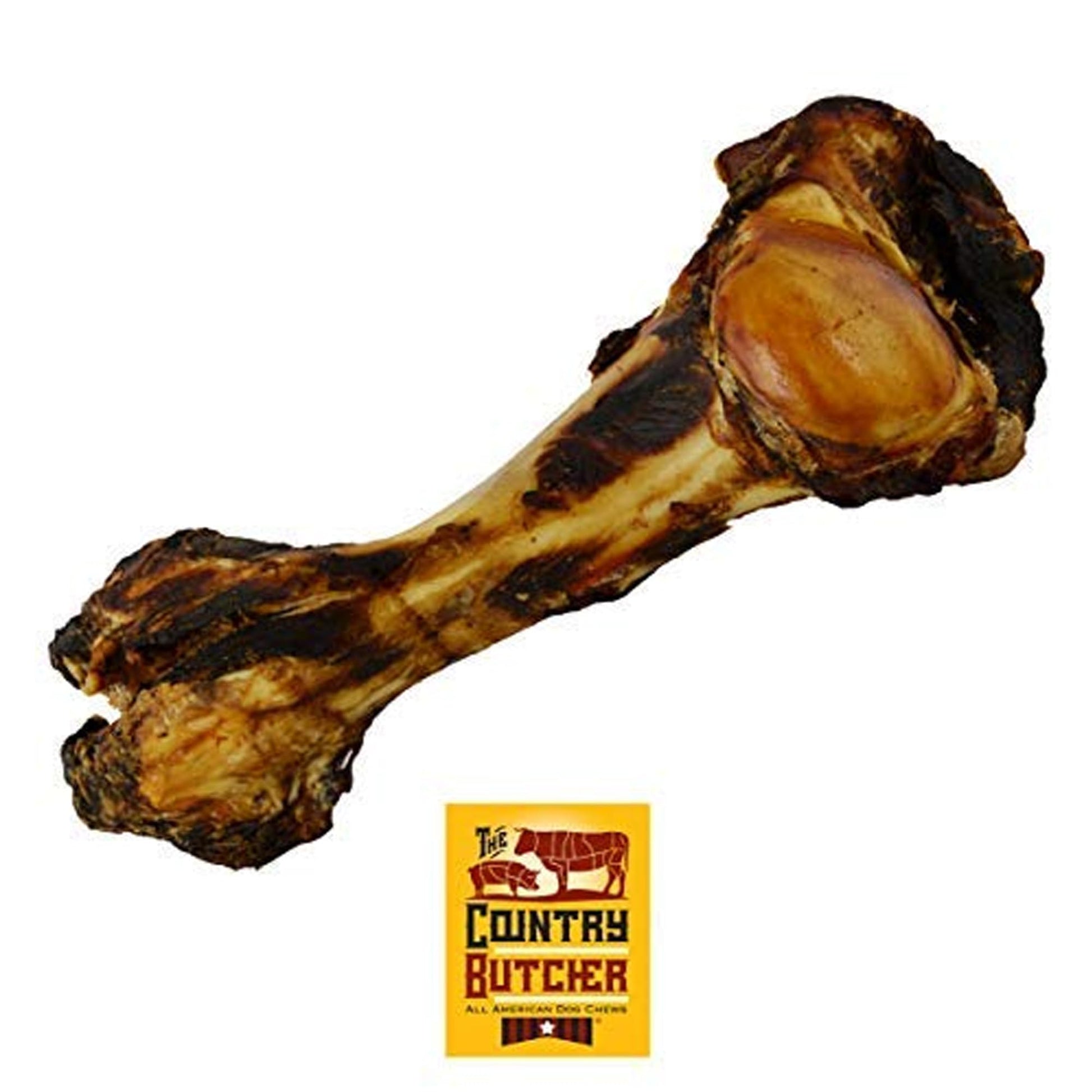 THE COUNTRY BUTCHER Giant Dog Bone – Tough Natural Treat for Medium & Large Dogs (1 - Pack, USA Made) - Fenidog