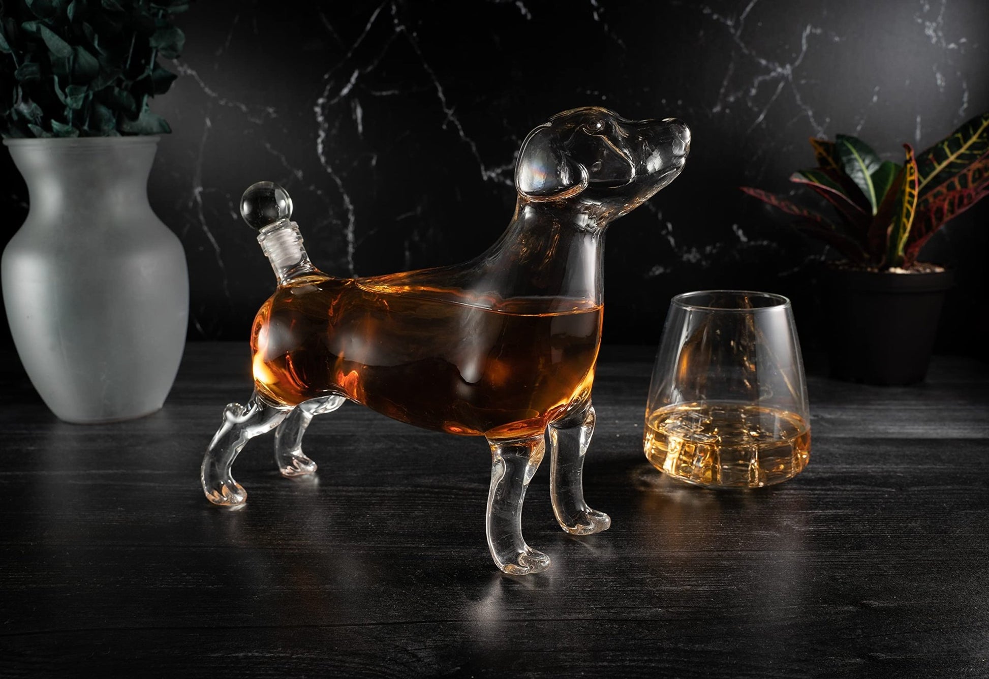 The Wine Savant Labrador Dog Decanter – 500ml Glass for Wine, Whiskey or Liquor - Fenidog