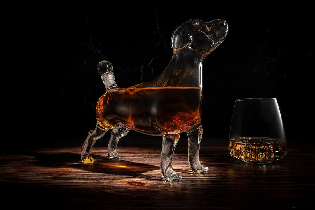 The Wine Savant Labrador Dog Decanter – 500ml Glass for Wine, Whiskey or Liquor - Fenidog