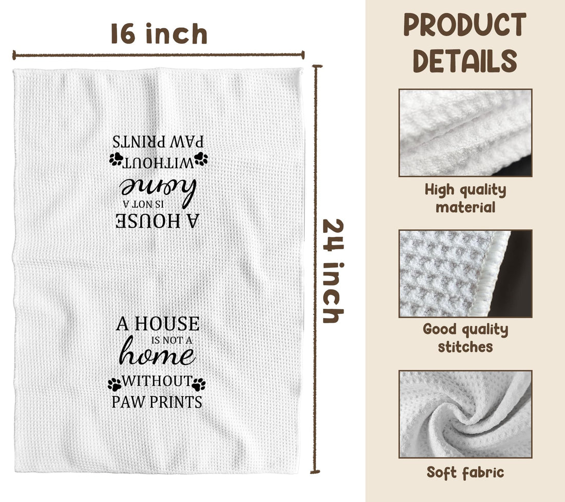 TNUW Dog Kitchen Towels – 16”x24” Paw Print Tea Towels for Home Décor & Gifts - Fenidog