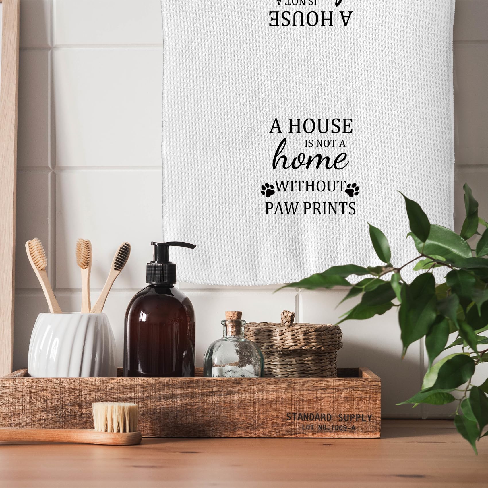 TNUW Dog Kitchen Towels – 16”x24” Paw Print Tea Towels for Home Décor & Gifts - Fenidog