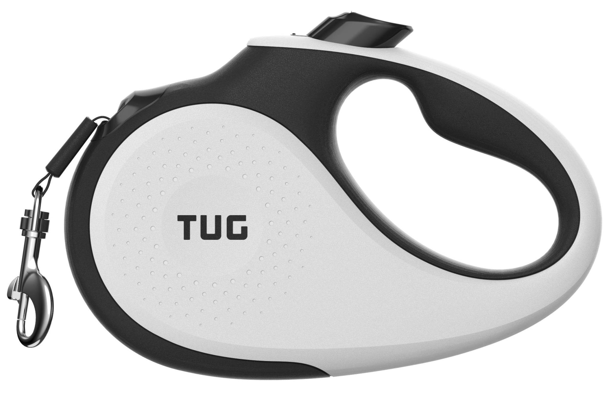 TUG 360 Retractable Dog Leash – 16ft Tangle - Free Nylon Lead with One - Hand Brake (Large, White) - Fenidog