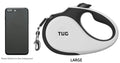 TUG 360 Retractable Dog Leash – 16ft Tangle - Free Nylon Lead with One - Hand Brake (Large, White) - Fenidog